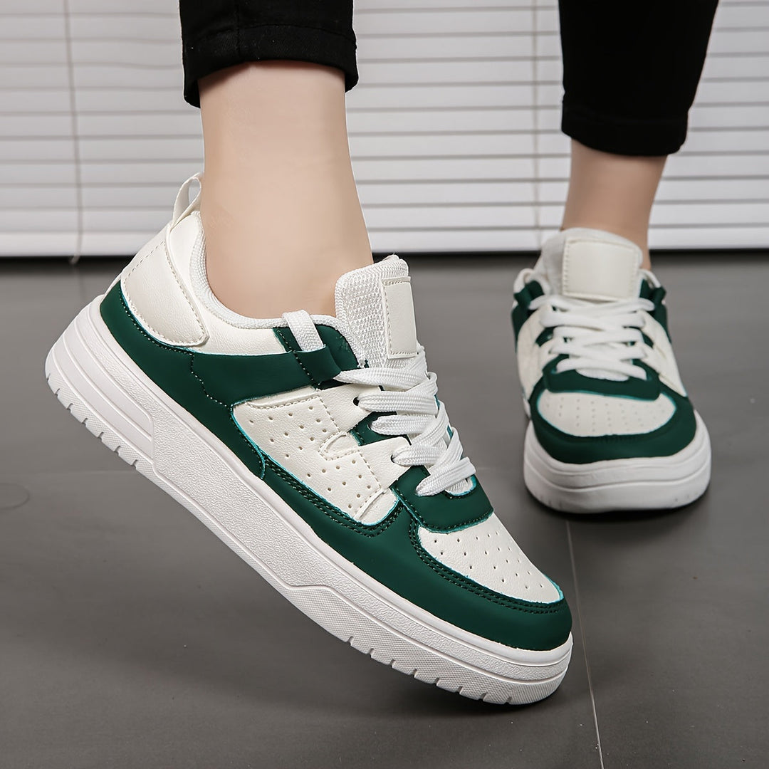 Levoire | Baskets Pour Femmes Avec Couleur Contrastante Blanc vert