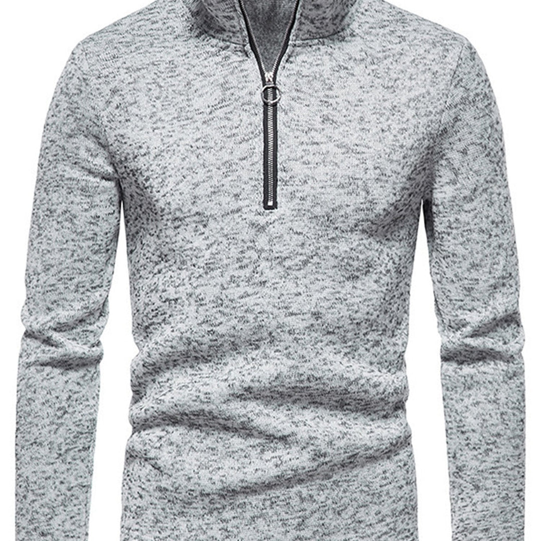Levoire | Hoodie Pour Hommes À Demi-Zip Gris clair