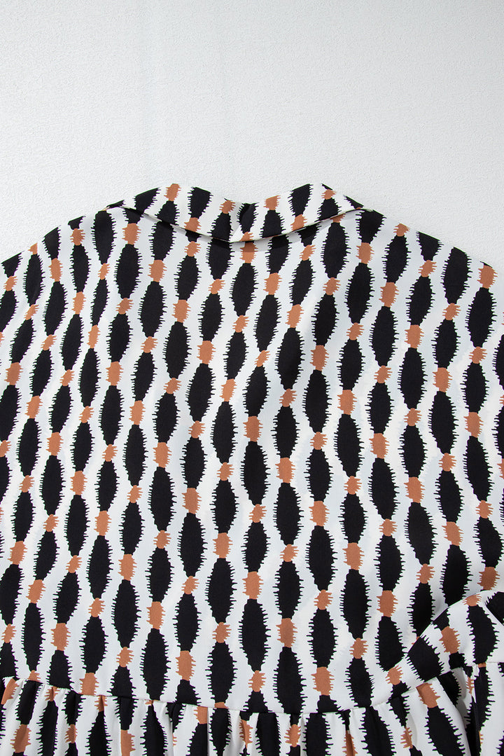 Levoire | Robe Mini Avec Décolleté En V Rayé Et Impression Géométrique Pour Femmes