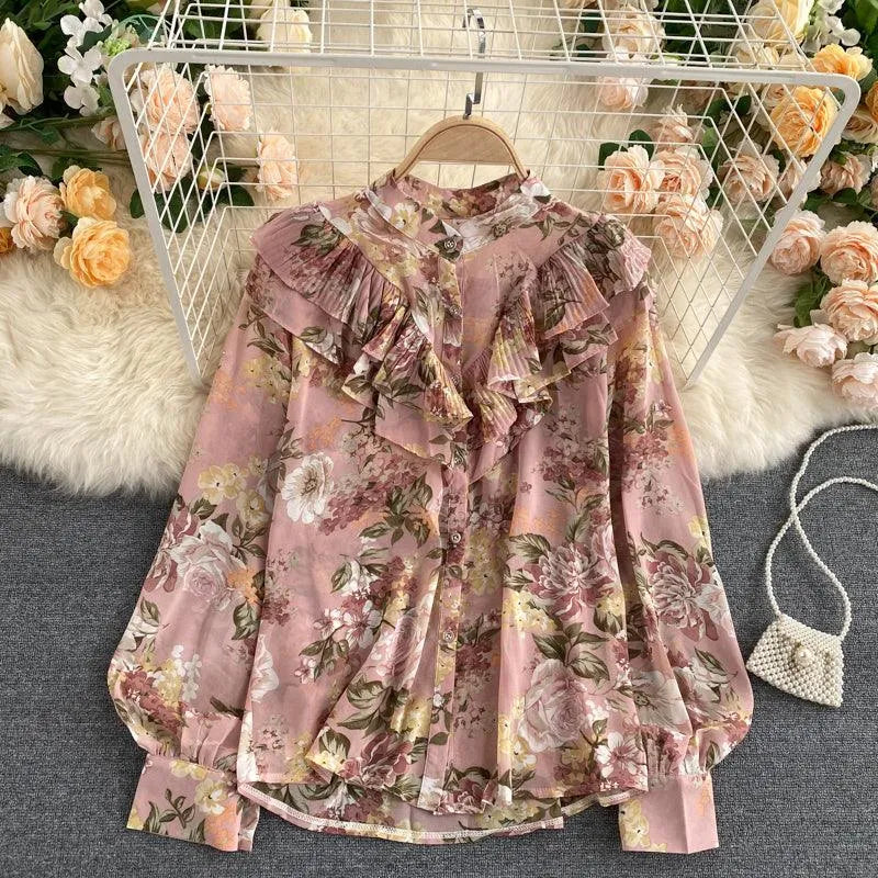 Levoire | Chemisier en chiffon avec des manches bouffantes
