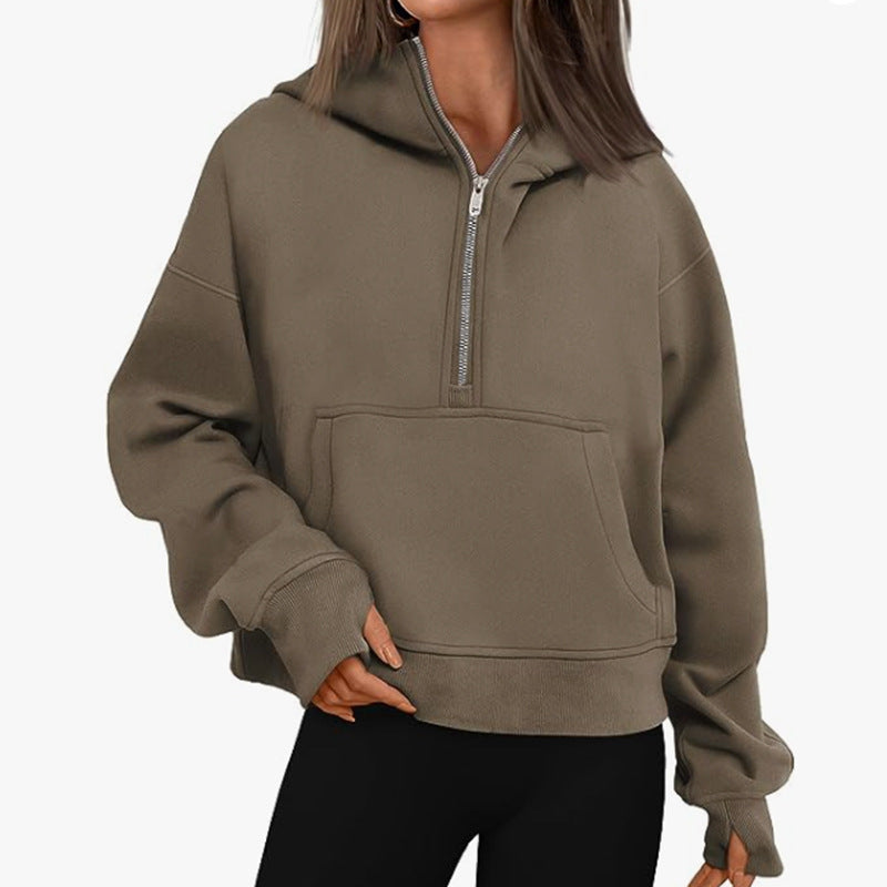 Levoire | Sweatshirt Fermeture Éclair Automne Marron foncé