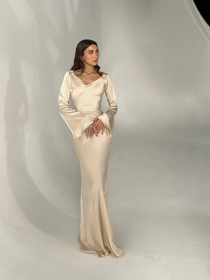 Levoire | Robe Maxi Fluide À Manches Longues Pour Femmes