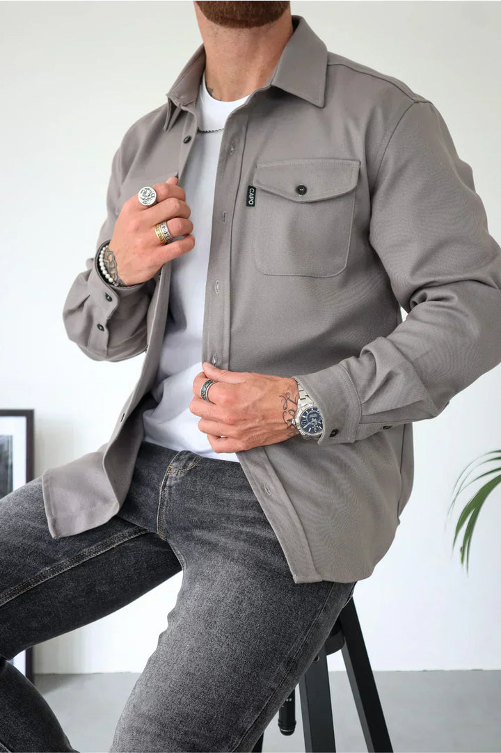 Levoire | Chemises À Col Polo De Fête Pour Hommes Gris