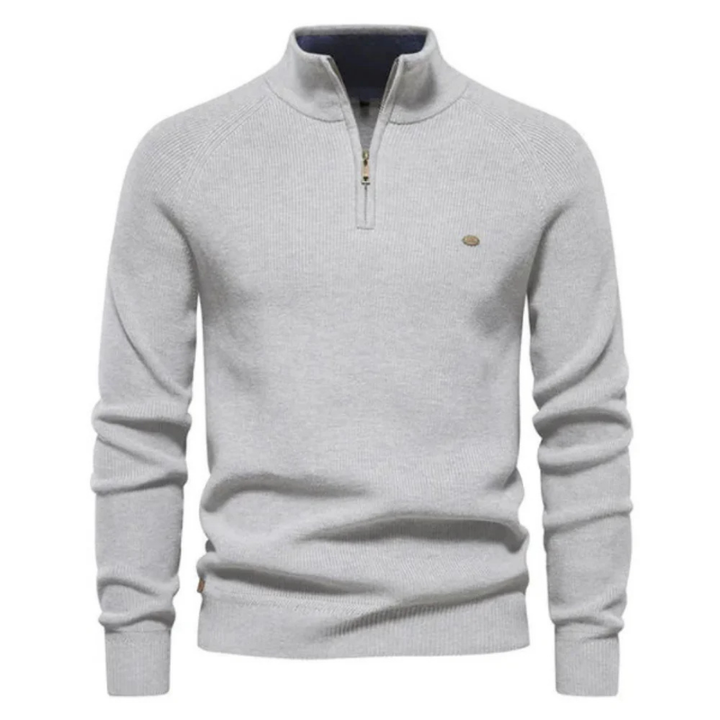 Levoire | Pull En Tricot Pour Homme Avec Col Zippé Gris clair
