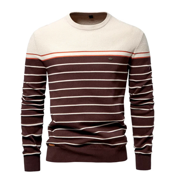Levoire | Pull En Tricot Maritime Avec Motif Rayé Braun