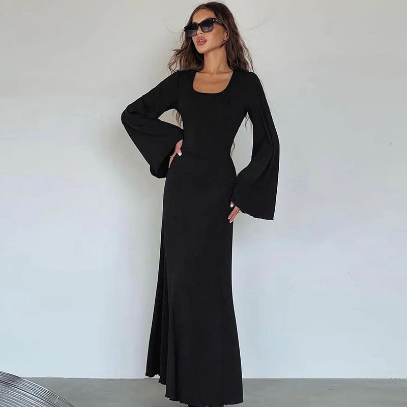 Levoire | Robe Cloche À Manches Longues Noir