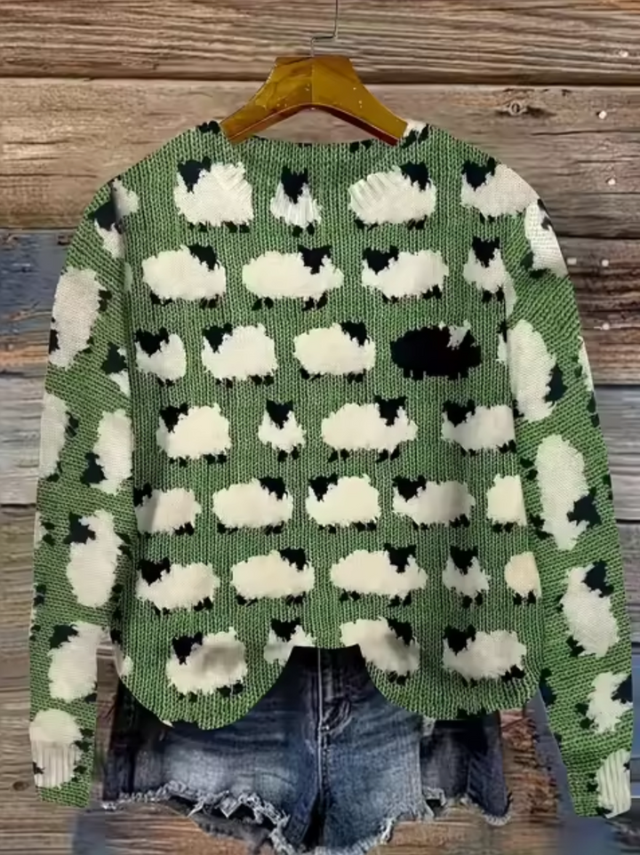 Levoire | Jersey Tricot Avec Impression 3D Vert – Mouton