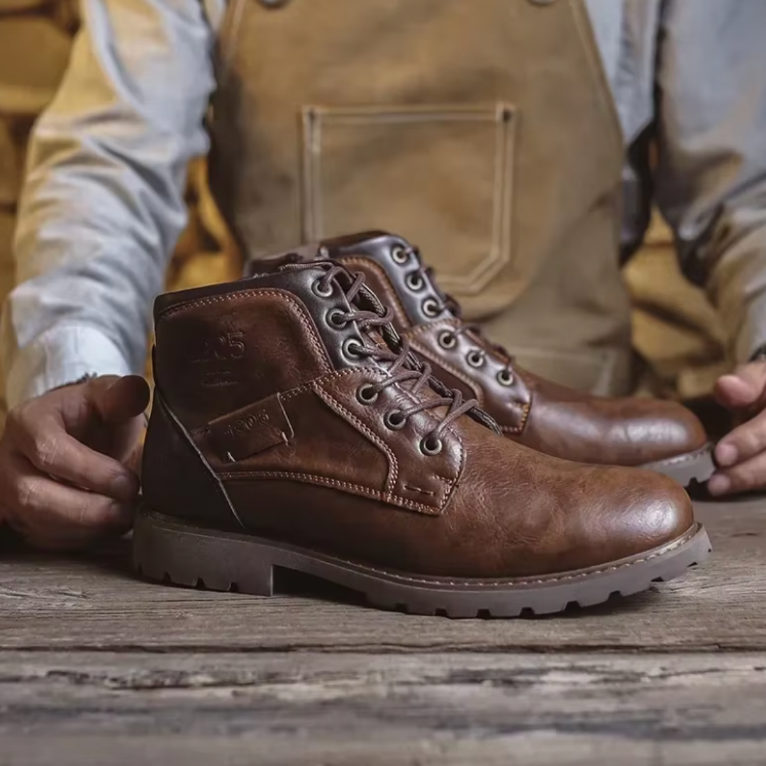 Levoire | Bottines rétro en cuir dans le style de la récolte du vin