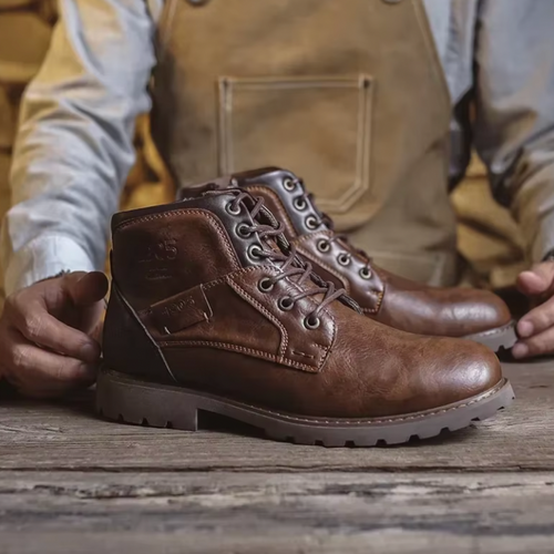 Levoire | Bottines rétro en cuir dans le style de la récolte du vin