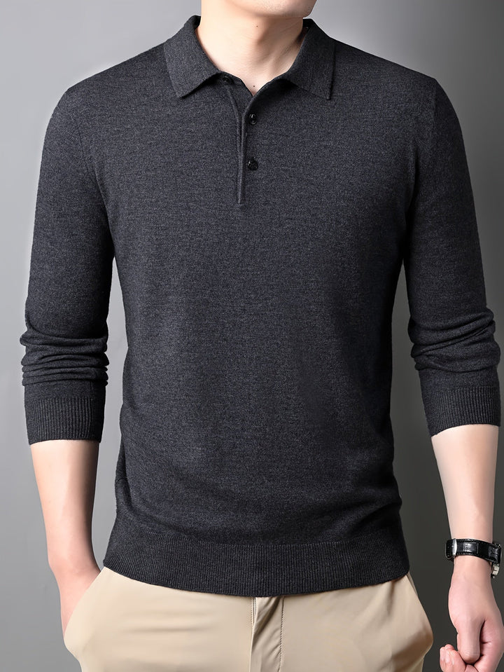 Levoire | Rento Tricoté Pull Homme En Laine Avec Revers Dans Une Couleur Non Combinée