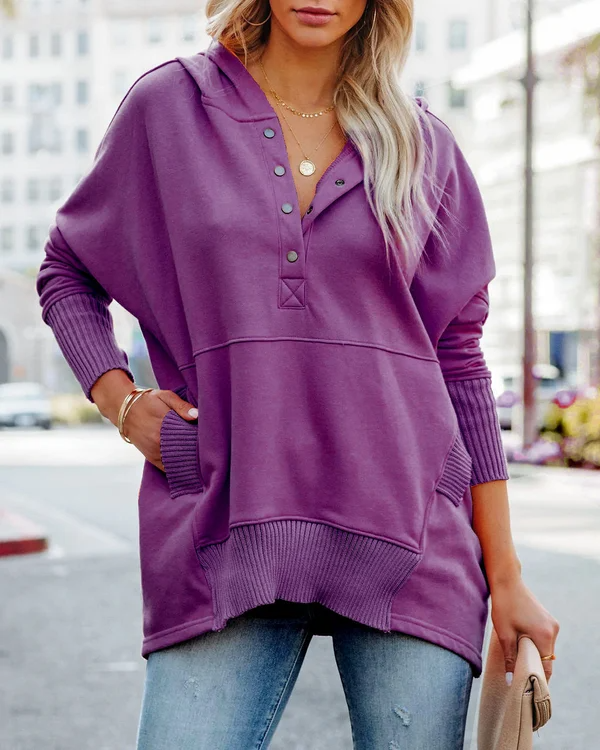 Levoire | Sweat À Capuche Tendance Pour Femmes Avec Décolleté En V Lilas