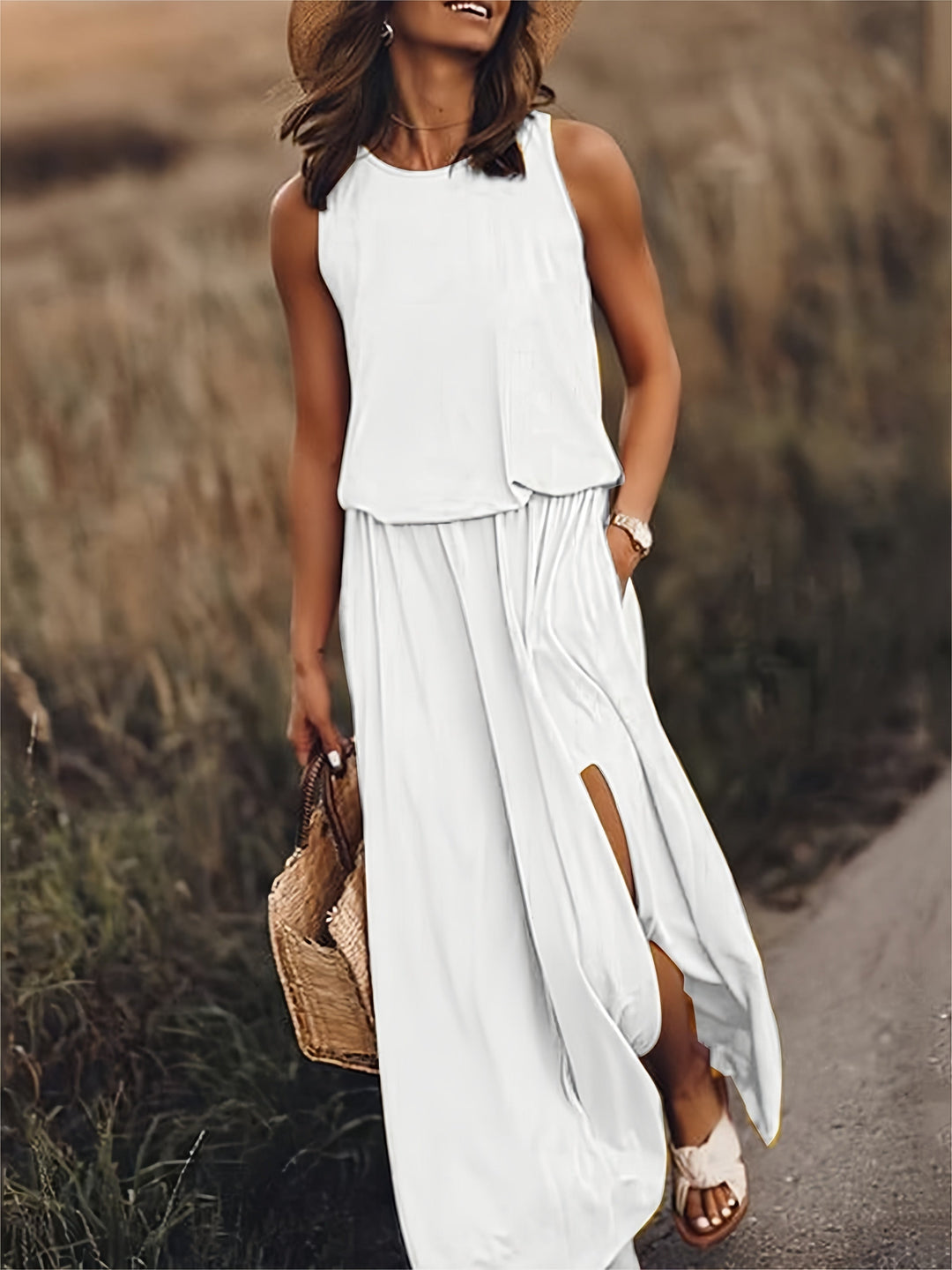 Levoire | Robe maxi unie femme Blanc