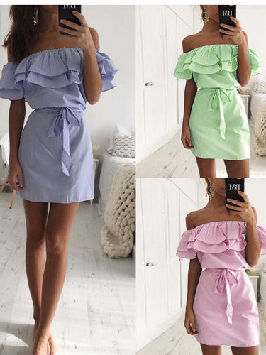 Robe mini femme avec volants et ceinture à nouer Levoire