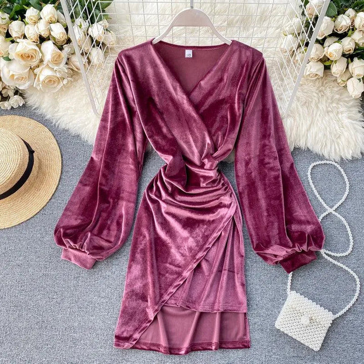 Levoire | Robe plissée sexy sur les hanches Fuchsia