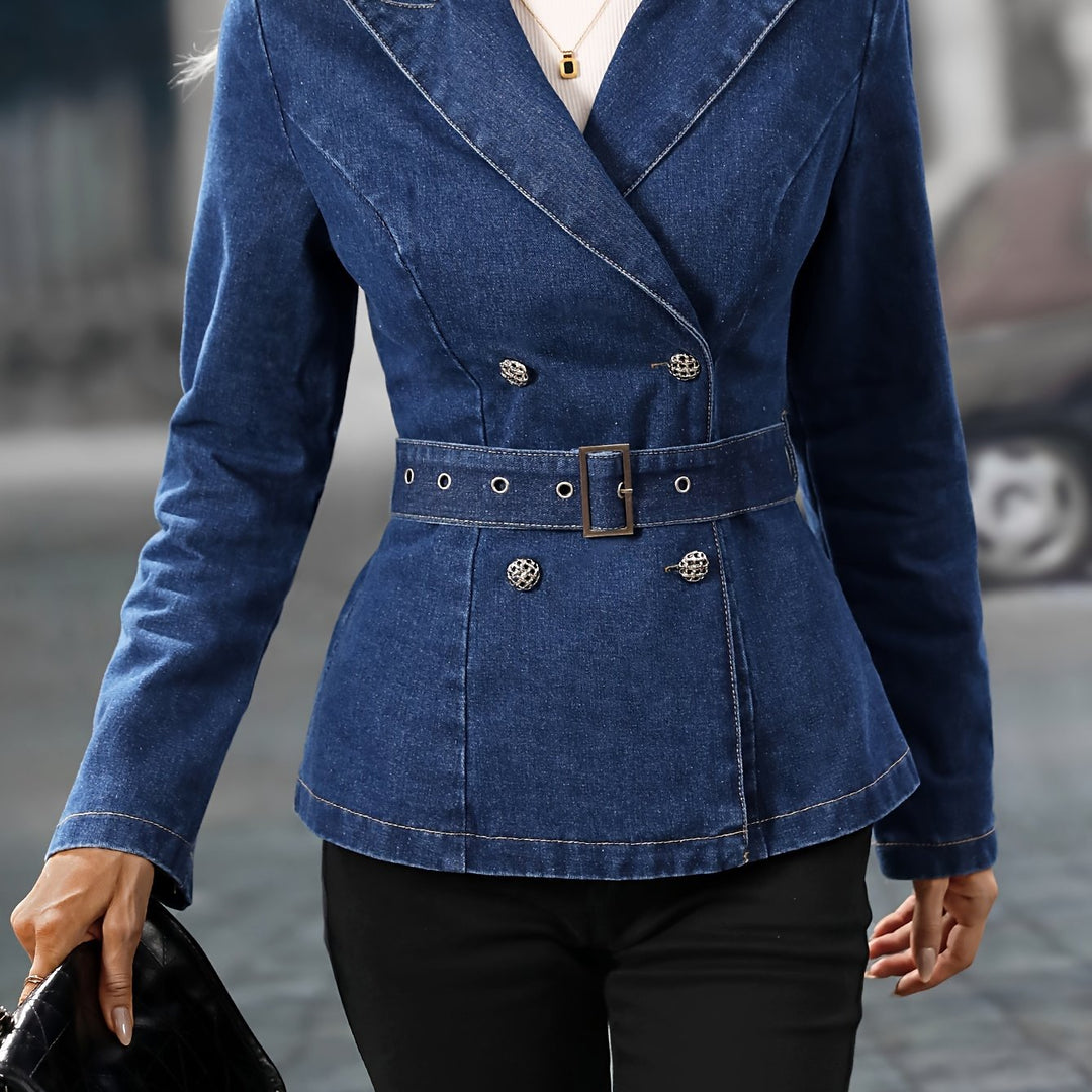 Levoire | Veste En Jean Adjustable Dans Un Bleu Fortement Usé