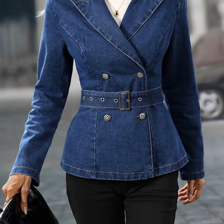 Levoire | Veste En Jean Adjustable Dans Un Bleu Fortement Usé