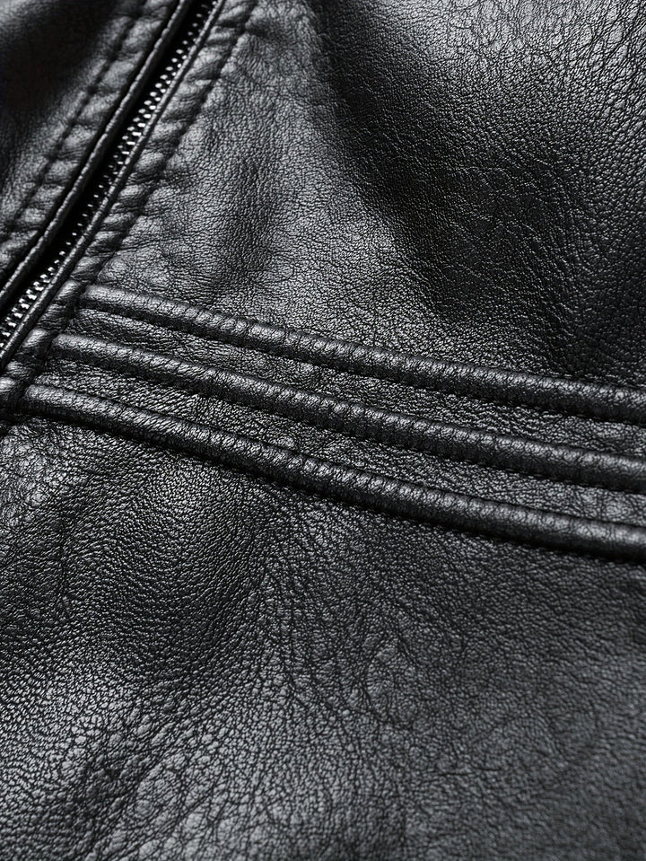 Levoire | Rento Cuir Synthétique Veste Pour Hommes Avec Poches Zippées