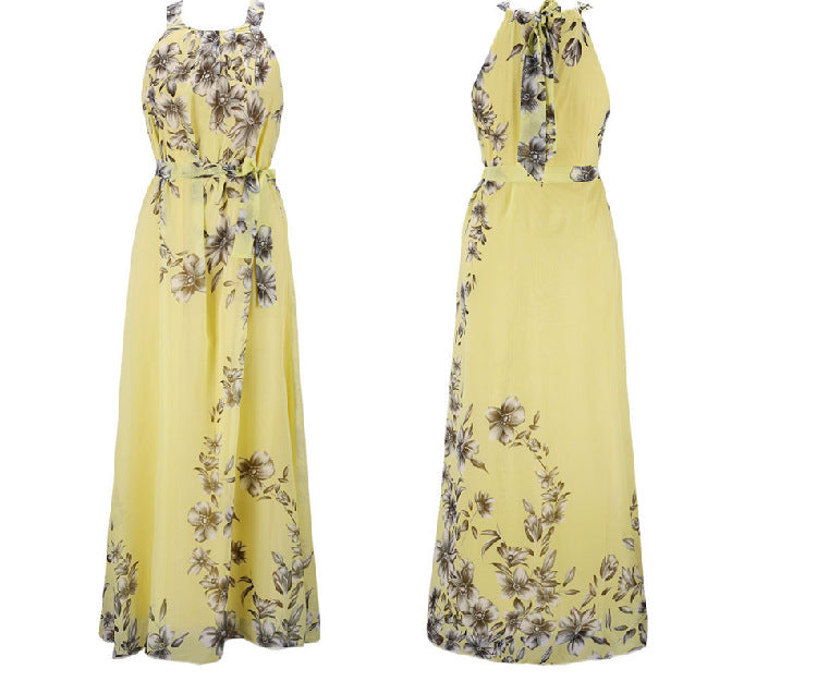 Robe maxi femme avec design floral et décolleté décontracté Levoire