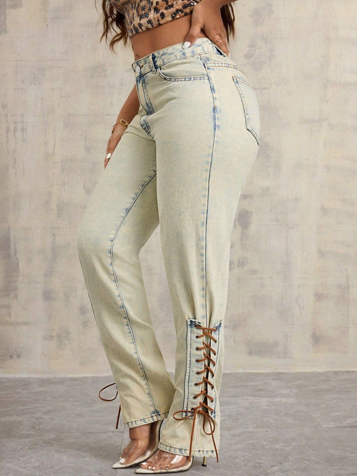Levoire | Femme À Lacets Taille Haute Jeans
