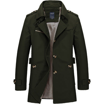 Levoire | Trench-Coat Pour Hommes Conception Classique Et Style Raffiné Vert