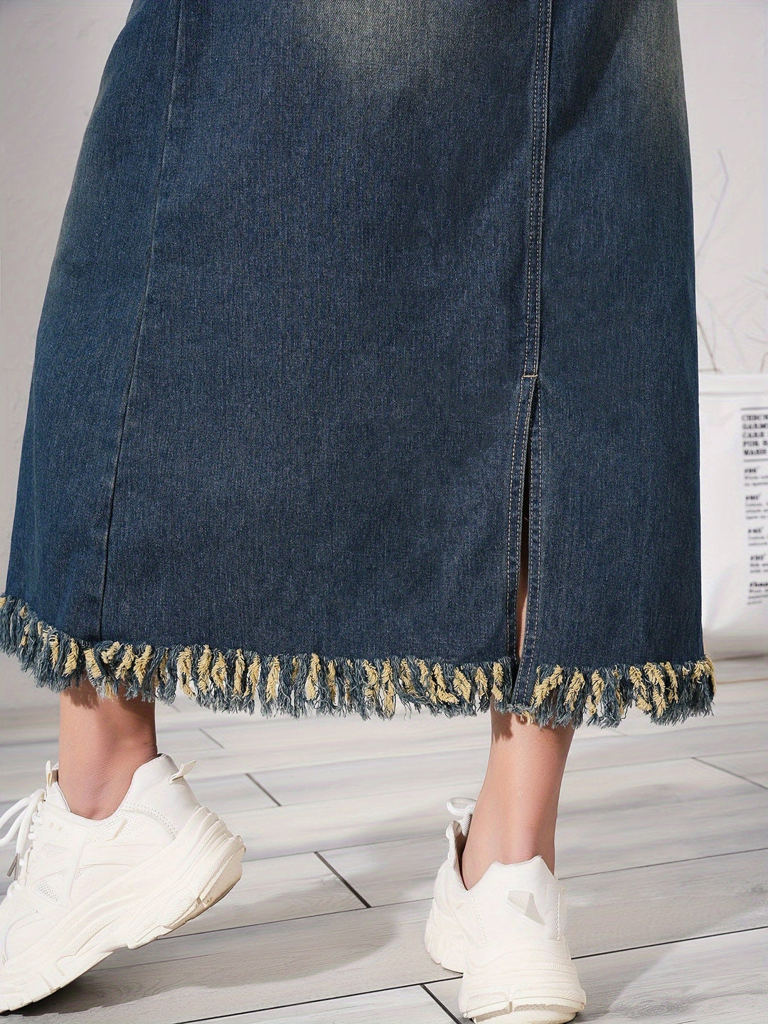 Levoire | Robe Maxi Denim Rentoa Avec Ourlet Brut Et Cordon Réglable