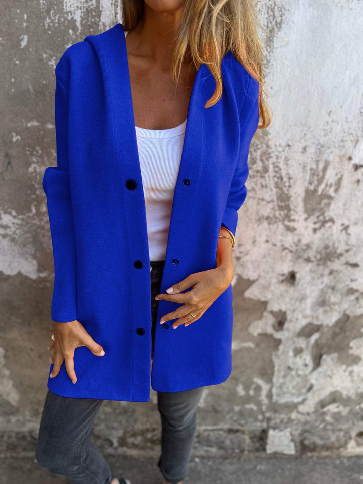 Levoire | Élégance Manteau À Capuche Bleu