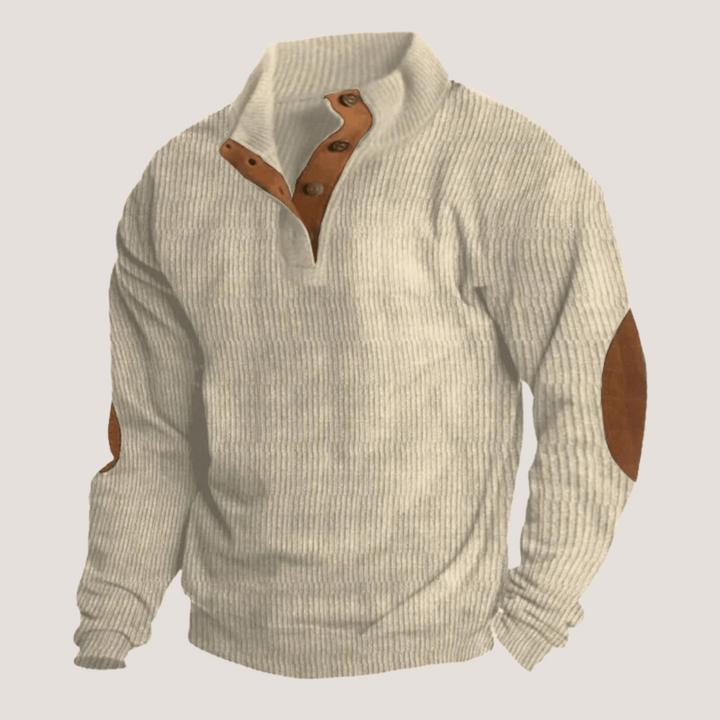 Levoire | Pull Breton Et Tricot Côtelé Avec Col Beige
