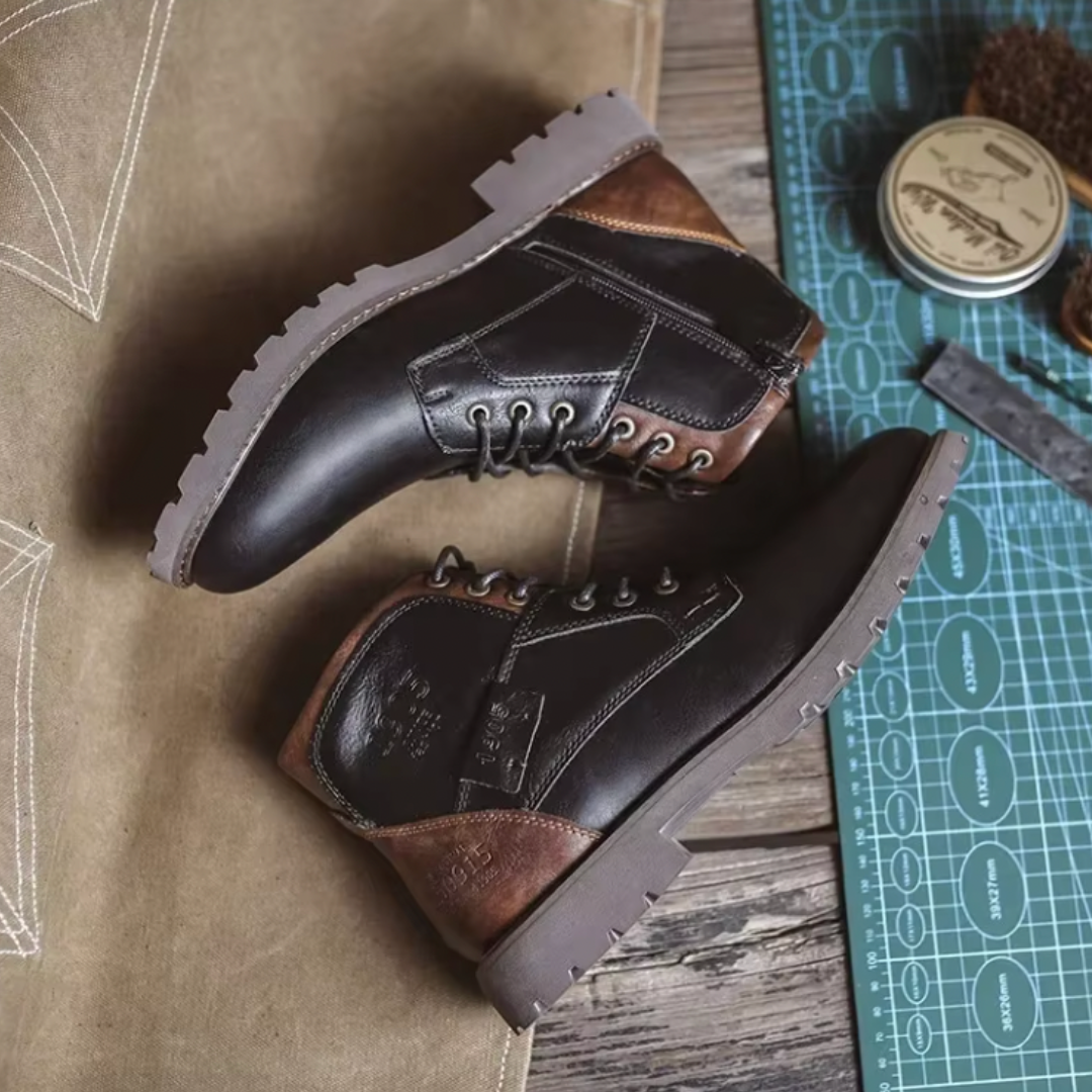 Levoire | Bottes En Cuir Rétro Style Cueillette De Raisins