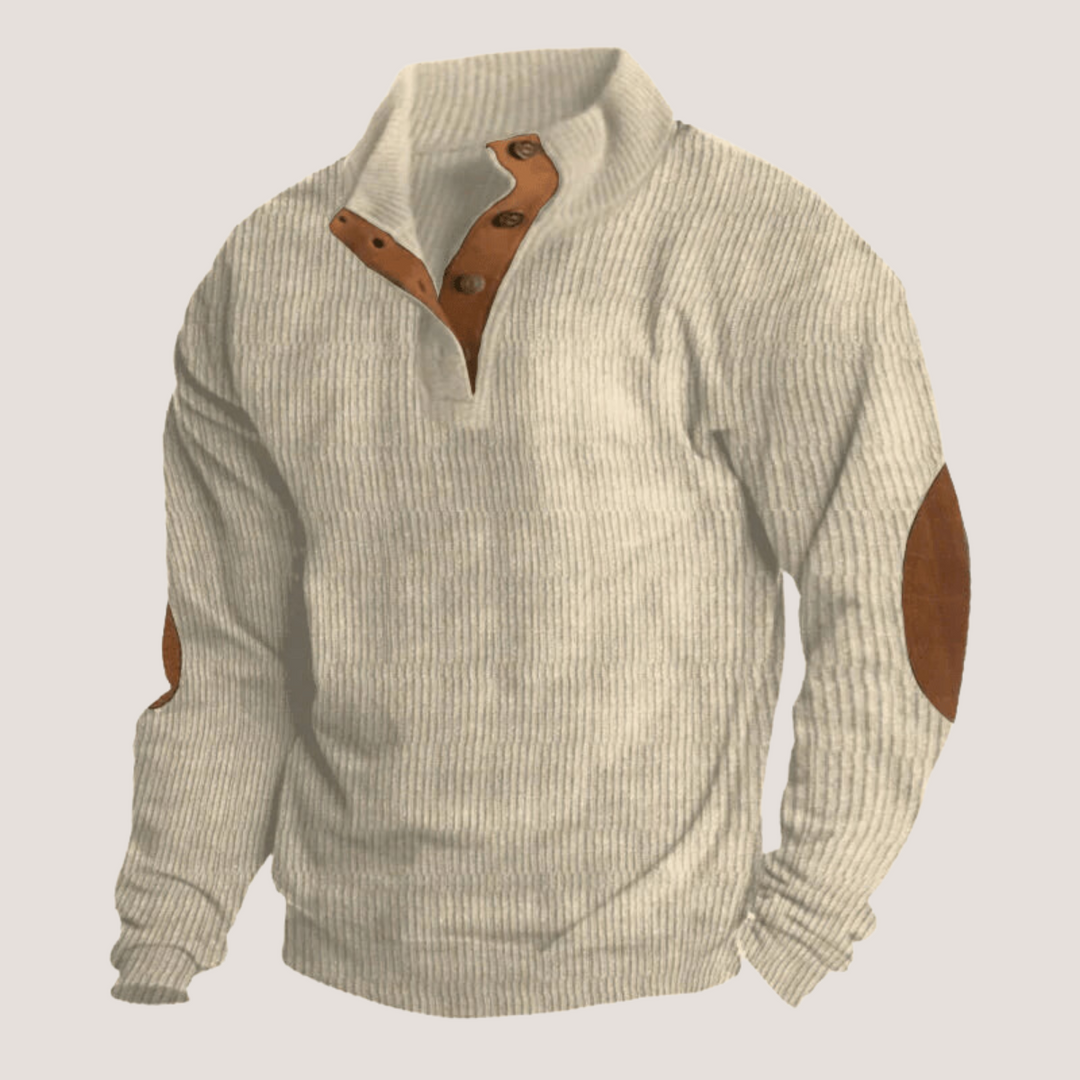 Levoire | Sweat Côtelé Avec Col Beige