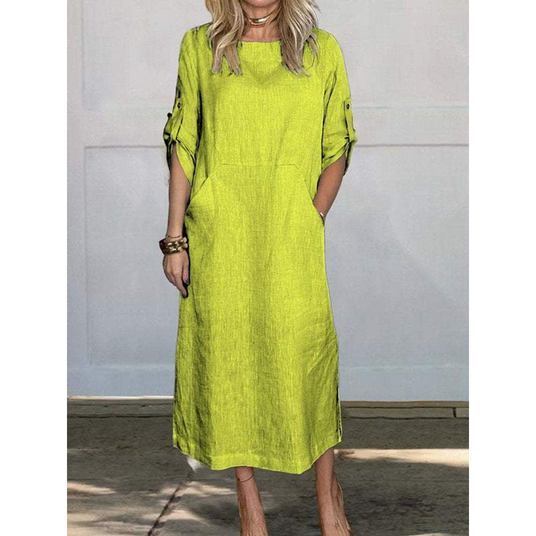 Levoire | Robe Maxi Decontractee Coupe Detendue Femmes Jaune