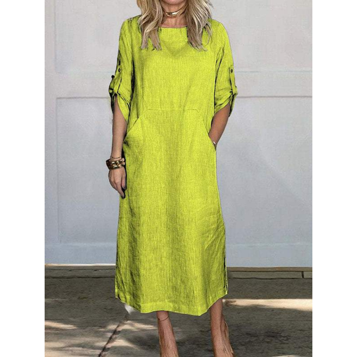 Levoire | Robe Maxi Decontractee Coupe Detendue Femmes Jaune