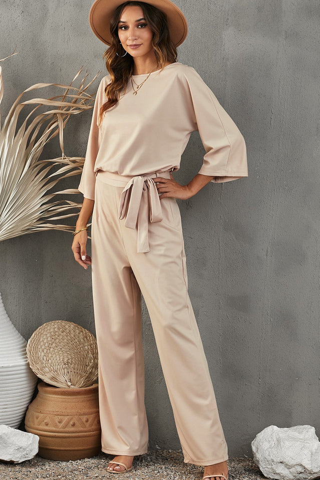 Levoire | Combinaison En Lin Pour Femmes Jambes Larges & Ceinture
