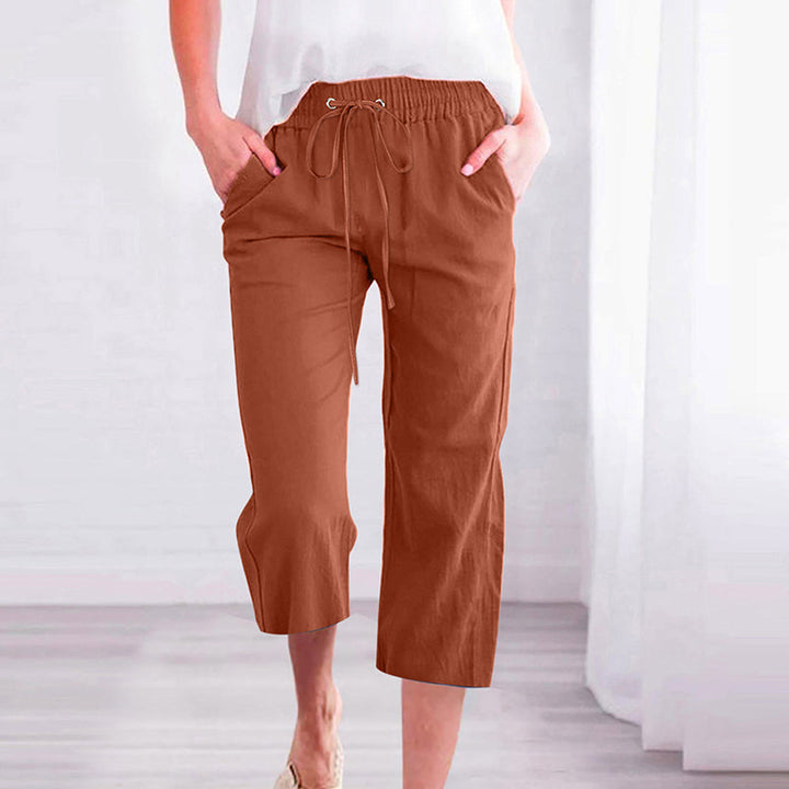 Levoire | Pantalon Uni Casual Léger Marron