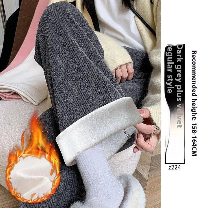 Levoire | Pantalons Ely avec jambe droite Conventionnel Gris foncé Épais