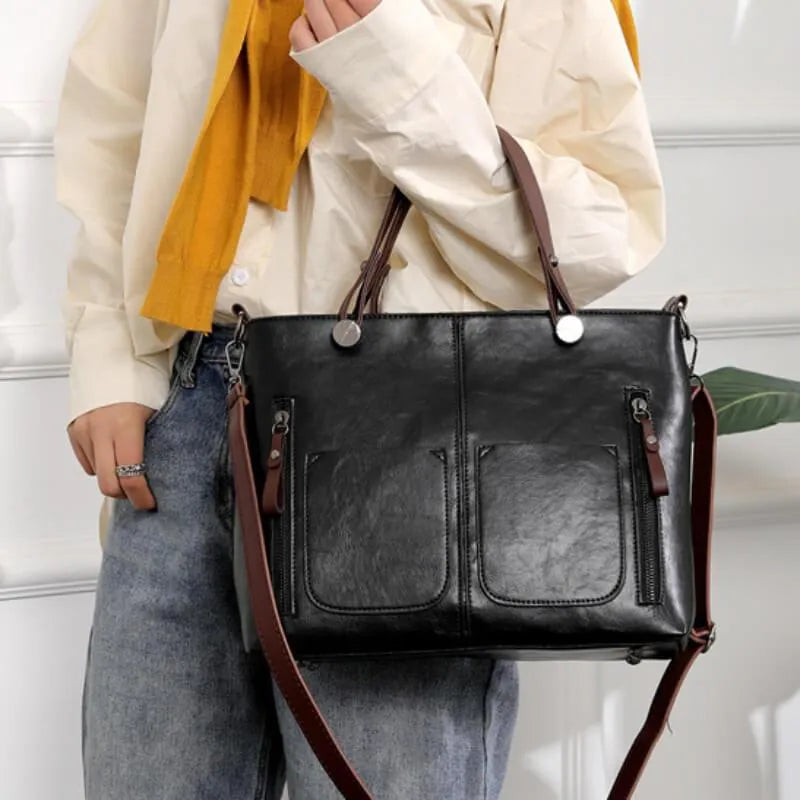 Levoire | Sac À Main En Cuir Structuré Avec Deux Compartiments Pour Femmes