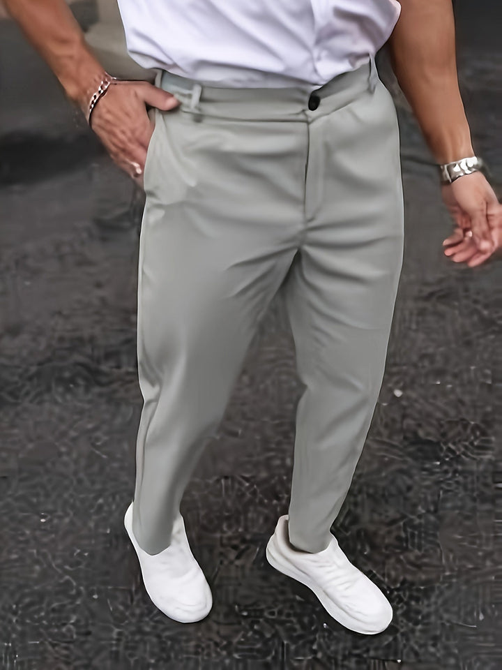 Levoire | Pantalons Pour Hommes En Polyester Uni Avec Fermeture Éclair