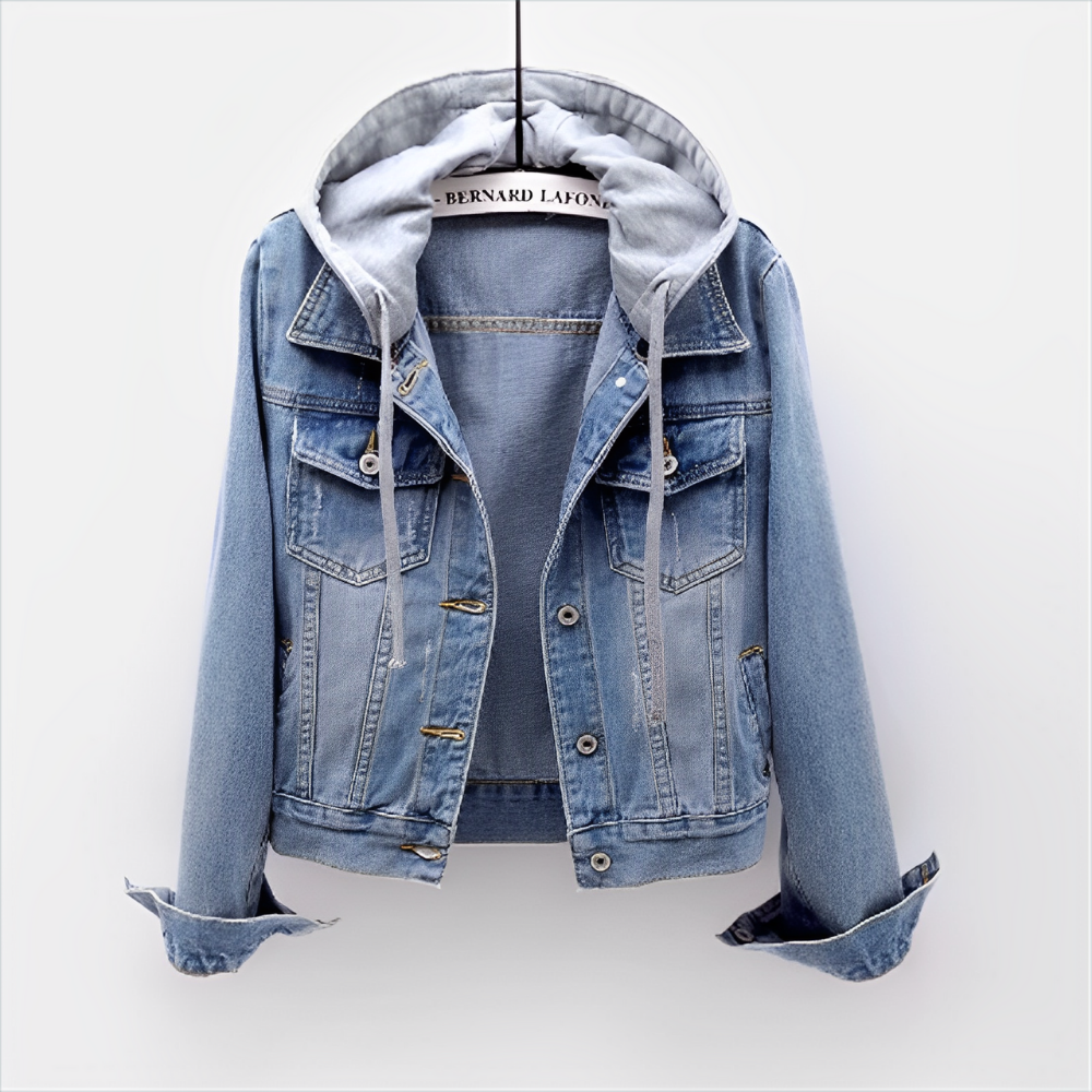 Levoire | Veste En Jean Avec Capuche Pour Femmes Bleu