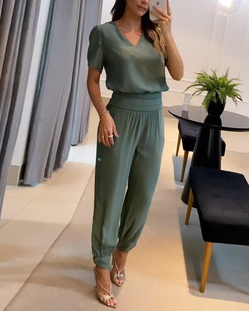 Levoire | Combinaison À Décolleté En V Pour Femmes Olive
