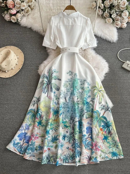 Levoire | Robe trapèze imprimée à encolure