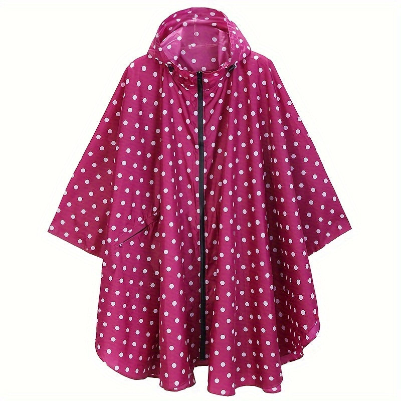 Levoire | Veste De Pluie Légère Avec Capuche Et Poche Rose rouge à pois blancs