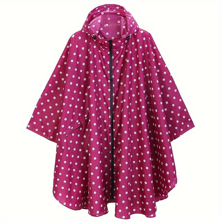 Levoire | Veste De Pluie Légère Avec Capuche Et Poche Rose rouge à pois blancs