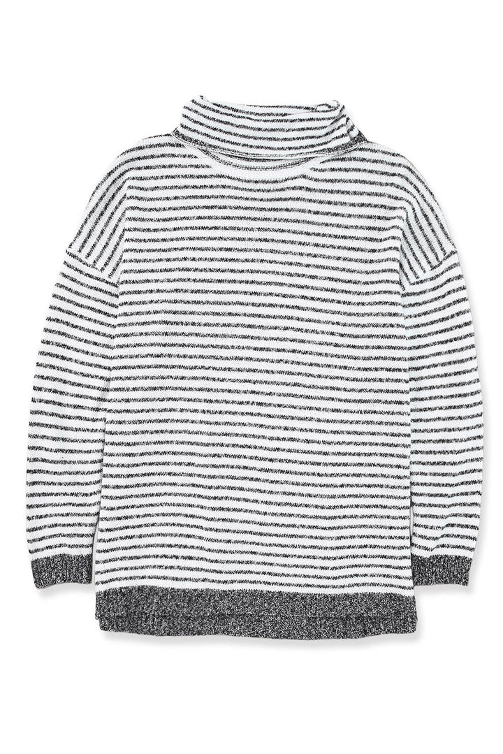 Levoire | Pull Ample Gris Raye, Parfait Pour Les Journees Decontractees