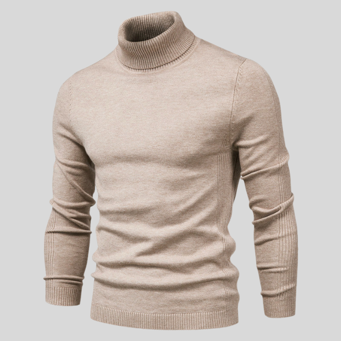 Levoire | Manteau À Col Haut Avec Un Design Moderne Beige