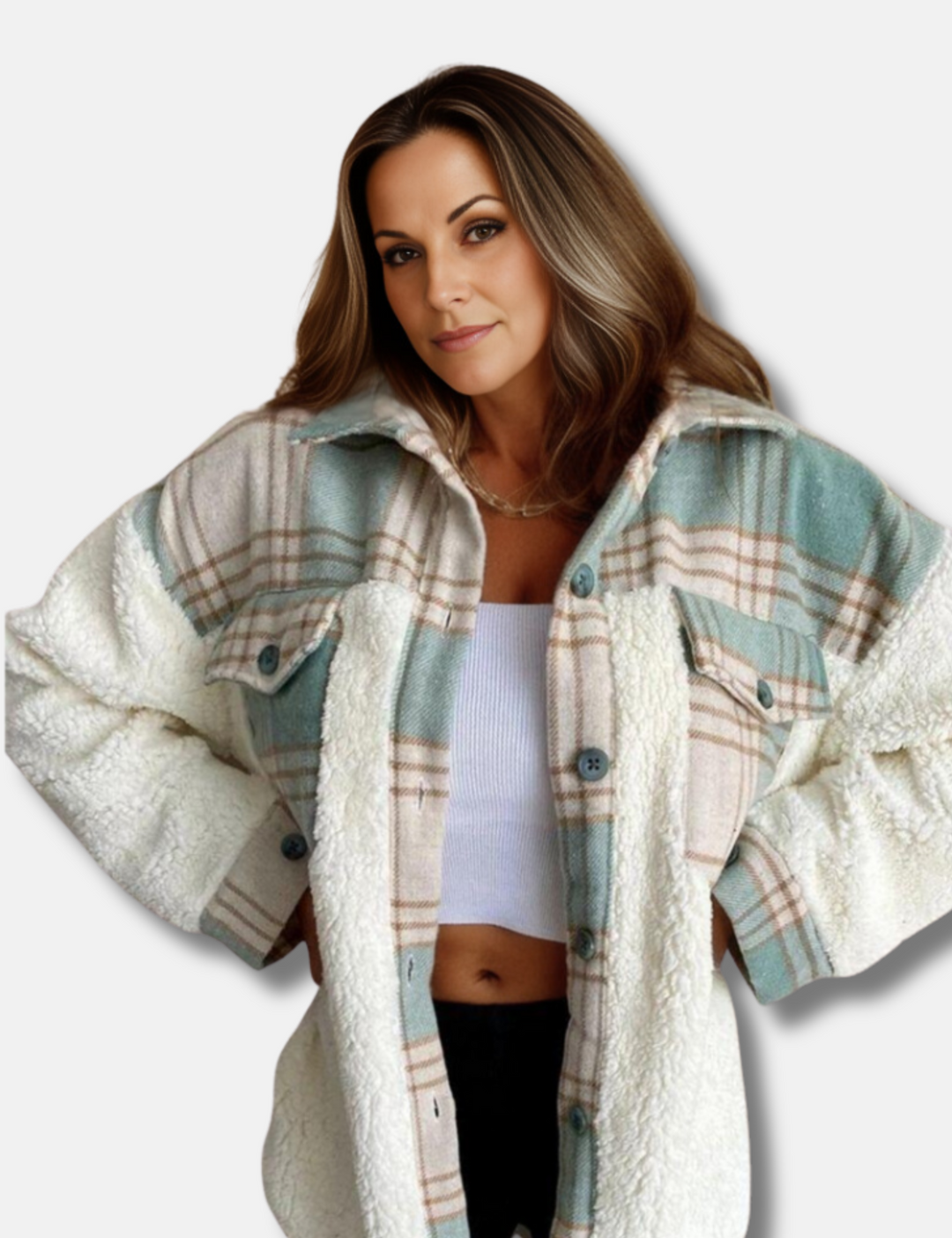 Levoire | Veste Tendance Avec Design En Patchwork Vert