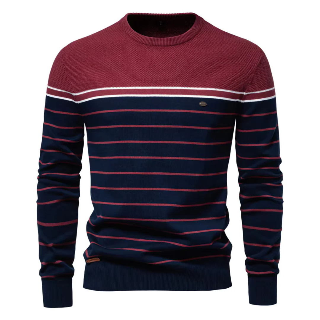 Levoire | Pull En Tricot Maritime Avec Motif Rayé Noir