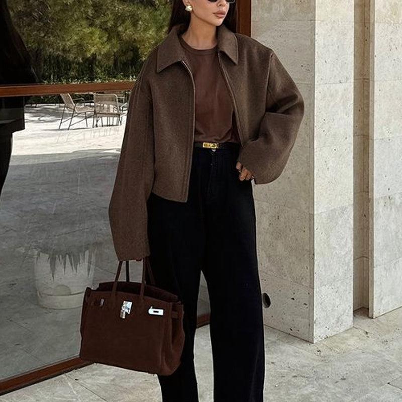 Levoire | Long Winter Jacket With Long Sleeves And Zipper Closure