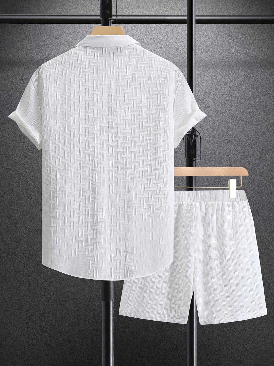 Levoire | Costume Rayé Pour Hommes Avec Col Rétro Et Manches Courtes