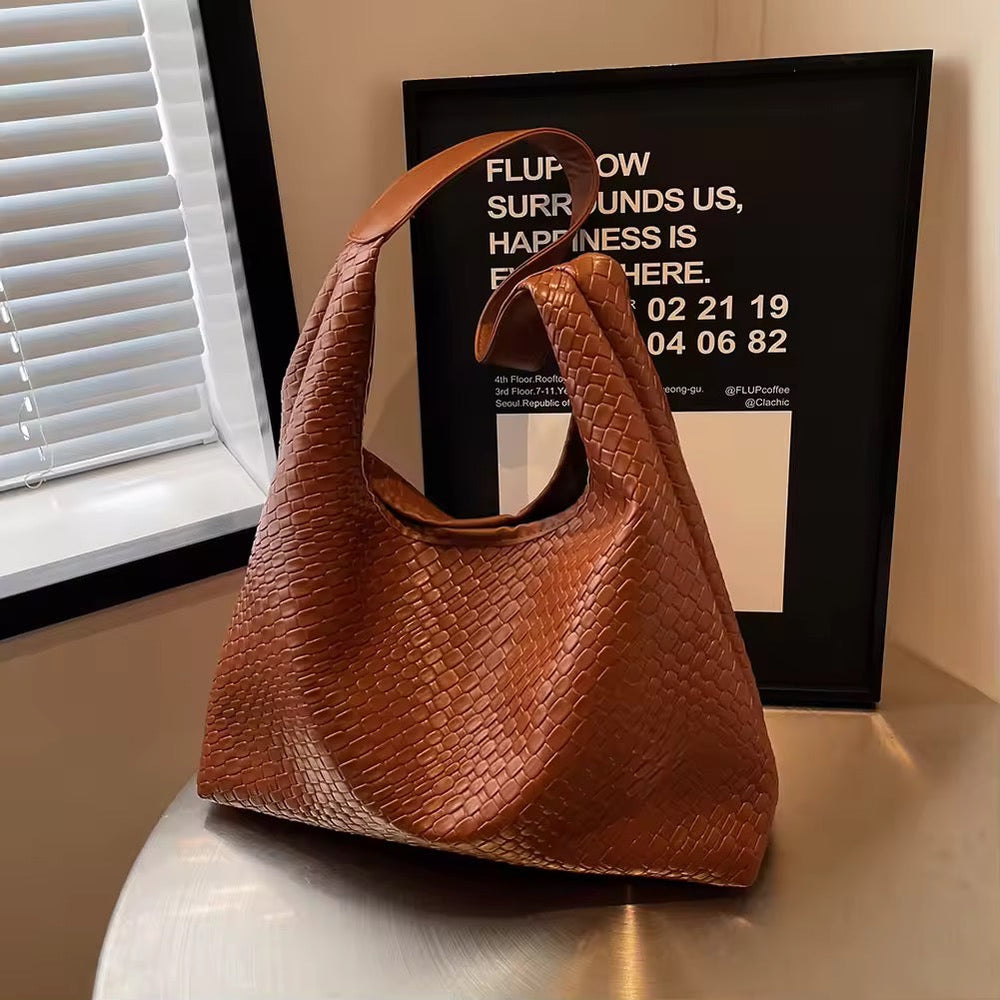 Levoire | Sac À Épaule Stylé Avec Effet Tressé Braun