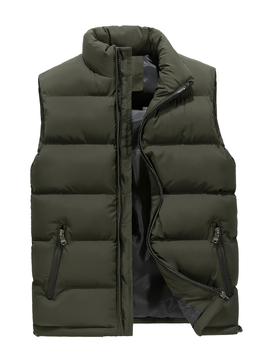 Levoire | Veste Puffer Sans Manches Avec Col High Vert olive