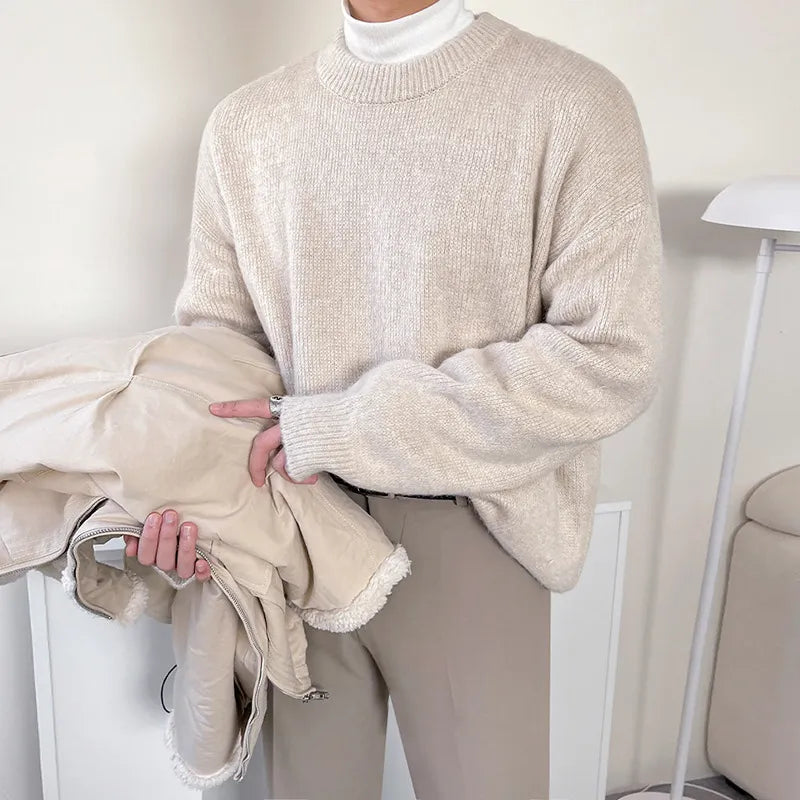 Levoire | T-shirt à col rond à manches longues confortable Beige